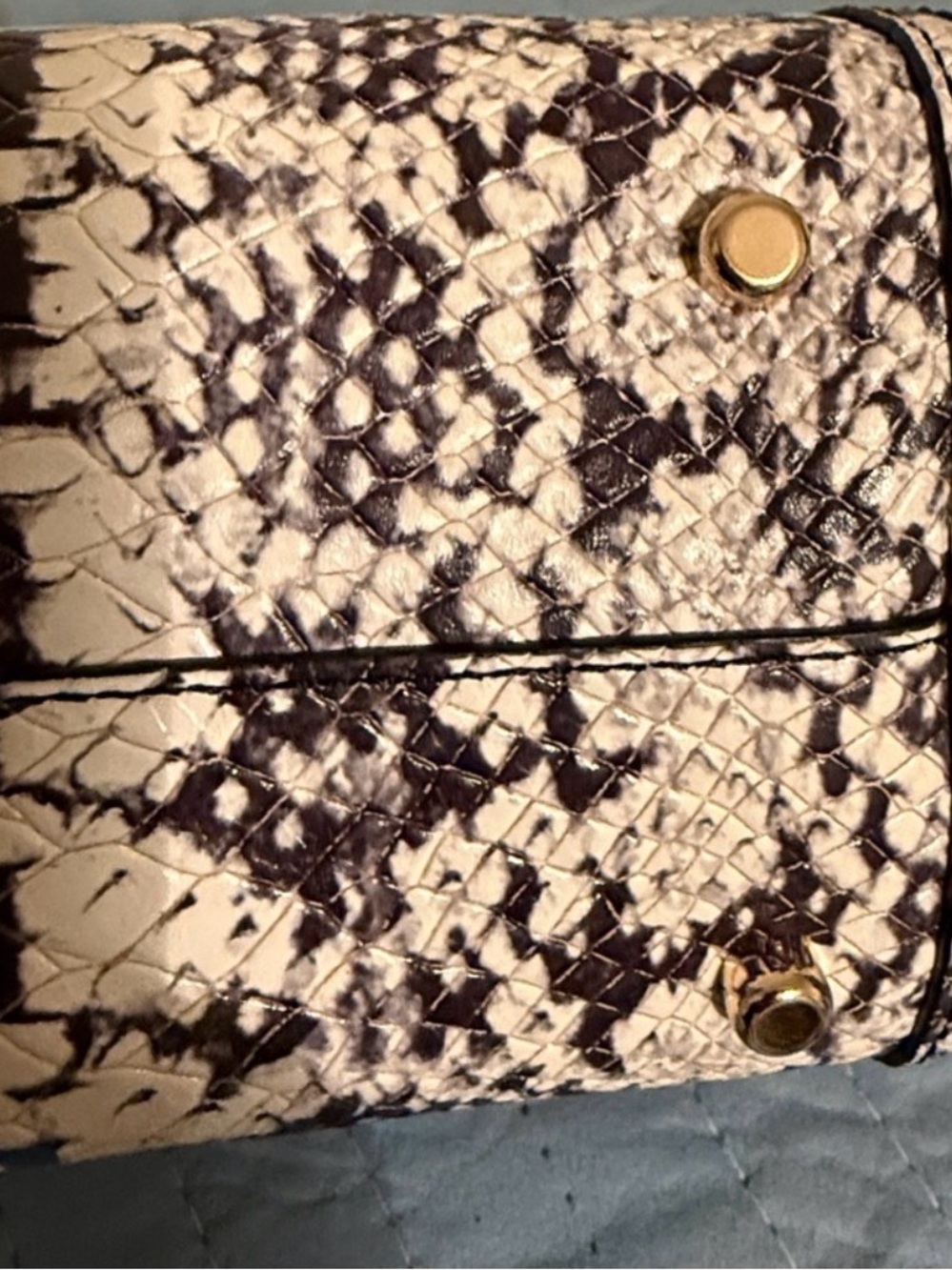 Coach Mini Swagger Women's Black & White Python Snake-Print Satchel - Picture 10 of 12
